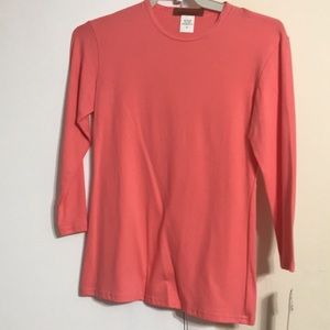 Coral three quarter sleeve T-shirt